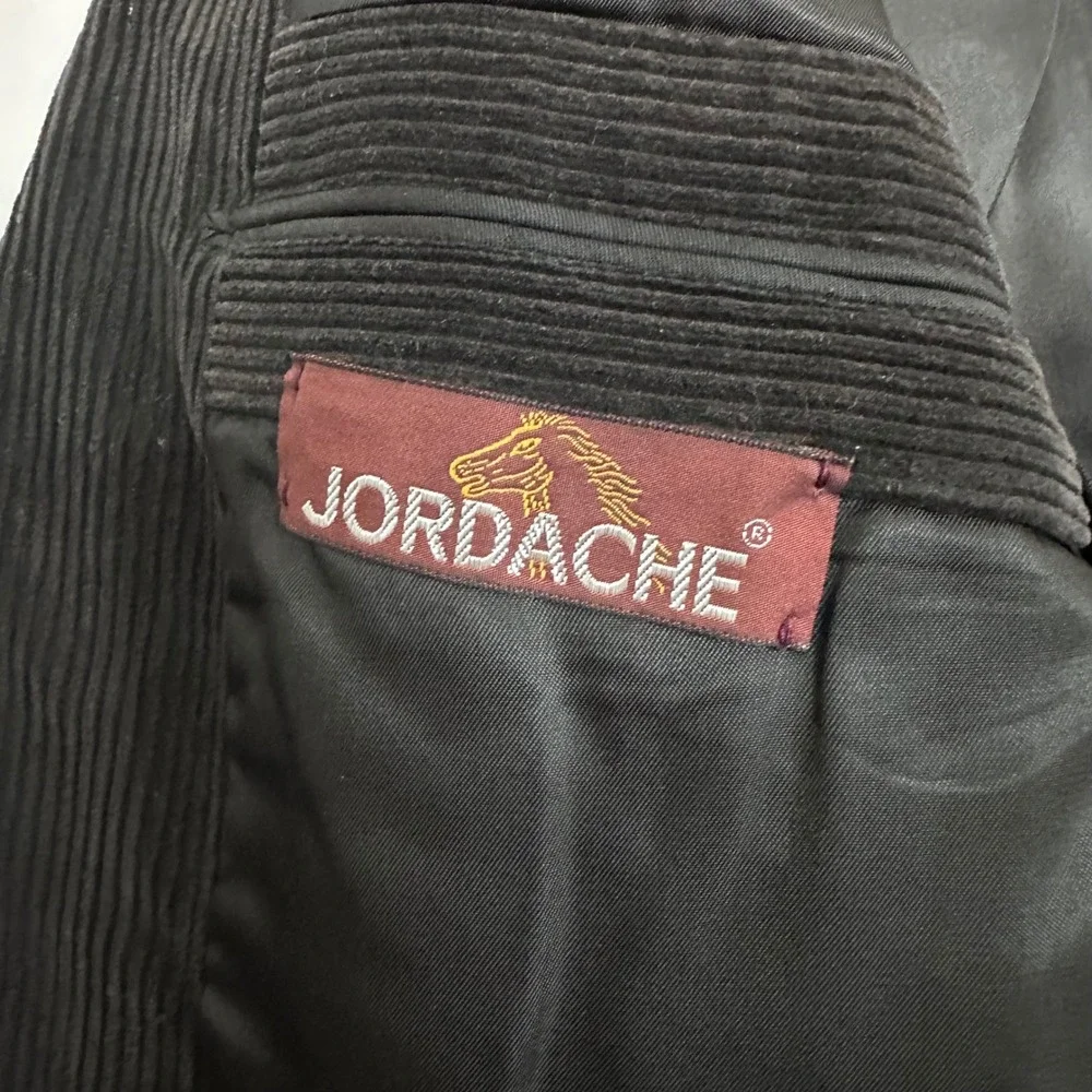 Vintage Jordache Mens Black Corduroy Blazer Jacket 2 Button Cotton Sport‎ Coat